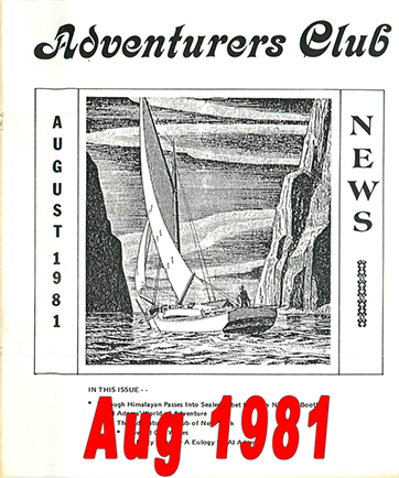 August 1981 Adventurers Club News Cover